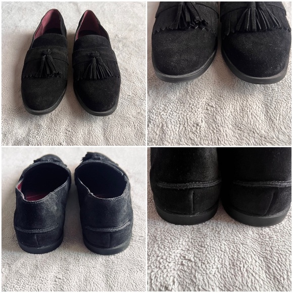 Franco Sarto Jolie Suede Leather Kiltie Tassel Loafer Flats Black Sz 9 - Picture 4 of 12